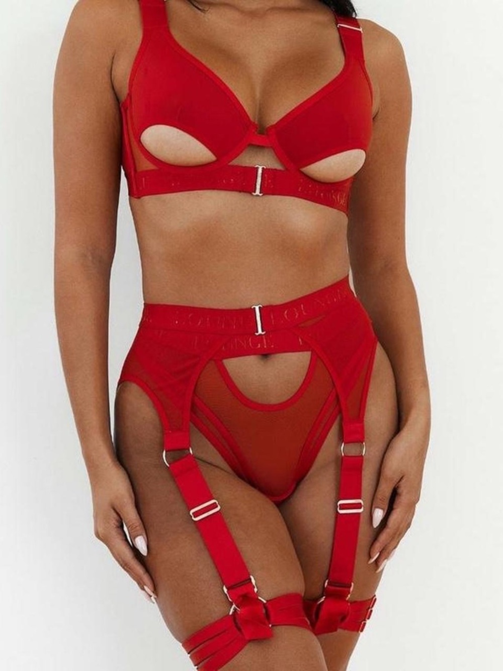 Lounge Underwear Red Luna Full Set Medium 34D